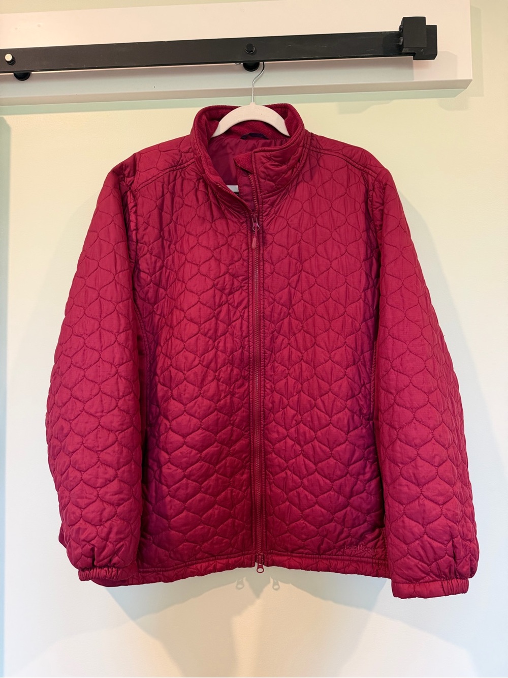 L.L. Bean Quilted Full‑Zip Puffer Jacket - Raspberry